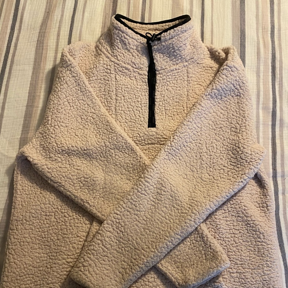 PINK brand, fleece quarter zip sweatshirt. Size Large